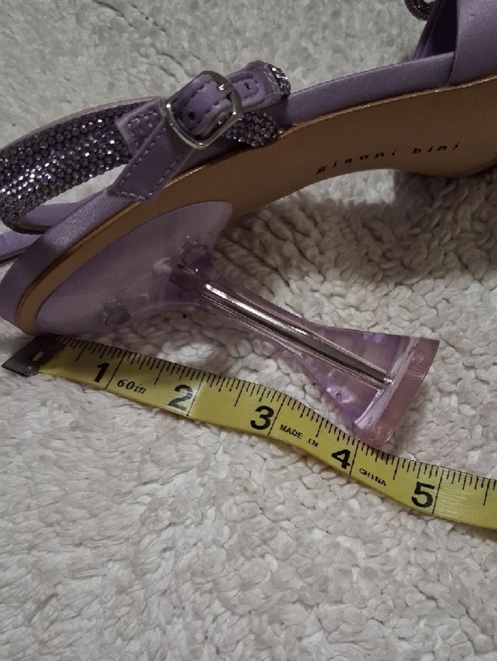 Gianni Bini Lavender Satin Crystal-Embellished Heels - Picture 6 of 6